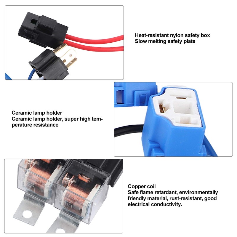 Headlight Relay Wiring, H4 Headlight Relay Wiring Harness 4 Lights