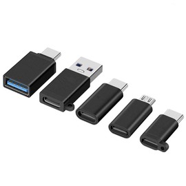 USB Type C Adapter,Micro USB to USB C Adapter,USB Type C to USB-A, USB C to USB 3.0 Adapter and more-5Pack Black