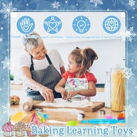 KAEGREEL Kids Baking Chef Set with Unicorn Apron 26pcs Kitchen Toys Kid Cooking Set with Chef Hat Spoons Whisk Chef Dress Up Role Play Gifts for Boys Girls Aged 3 3 4 5 6 7 Years Old Blue