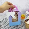 YankMooM 15 Pcs Single Cupcake Boxes,Individual Gradient Color Cupcake Boxes