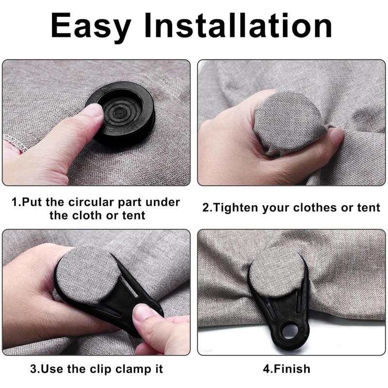 Moicstiy 20 Pcs Tarp Clips, Movable Tarp Tie Down Clips,