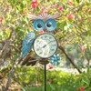 MUMTOP Outdoor Thermometer, 42 Inch Metal Owl Garden Stake Outside