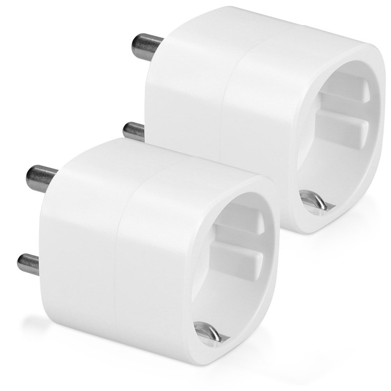 kwmobile 2X Reiseadapter Indien Typ-D - Schuko Reise Adapter zu