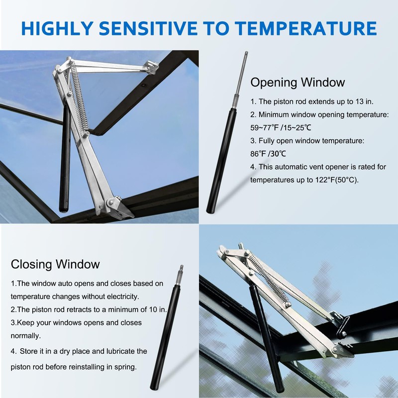 UYGALAXY Greenhouse Automatic Window Opener Kit - Roof Vent Auto