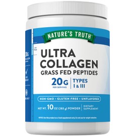 Nature's Truth Collagen Peptides Powder Unflavored | Grass Fed, Type 1 & 3 | 10 oz | Keto Friendly | Mixes Easily | Non-GMO, Gluten Free Supplement