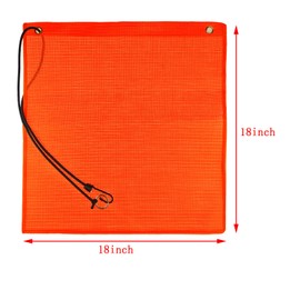 Zelerdo 2 Pieces 18 x 18 Inch Safety Flags Warning Flag Mesh Bungee Safety Flag with Grommets and Bungee Cord (2)