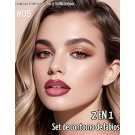 Erinde Set combinado de Labios 2 en 1, Alta Pigmentación,05#