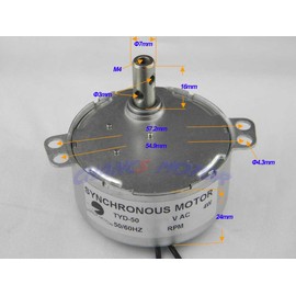 CHANCS TYD-50 Synchronous Motor 110V AC 10-12RPM 4W CW/CCW Electric Motor Geared Motor