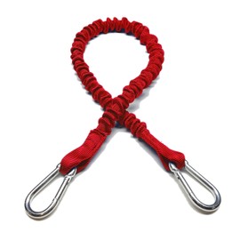 BOAT LINES & DOCK TIES - Boat Dock Tie Bungee Cords, 36" Hooked Ends, UV Protected Bungee Cords - Set of 2 - Made in USA (Red)