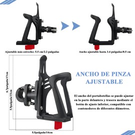 Adjustable Porta Botellas para Bicicleta, Portavasos para Manillar y Cuadro, Portavasos para Bicicleta, Portavasos de moto giratorio 360，para Bicicletas, Motocicletas, cochecitos, sillas de Ruedas