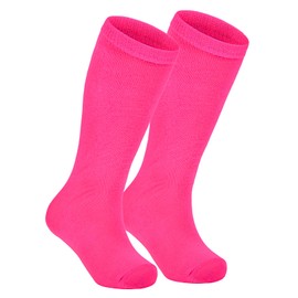 Pink Socks for Girls Soccer Socks Youth Sock Cotton Kids Tube Sock Boys Girls Sport Stocking 1 Pair Solid Rose 6-9 Years