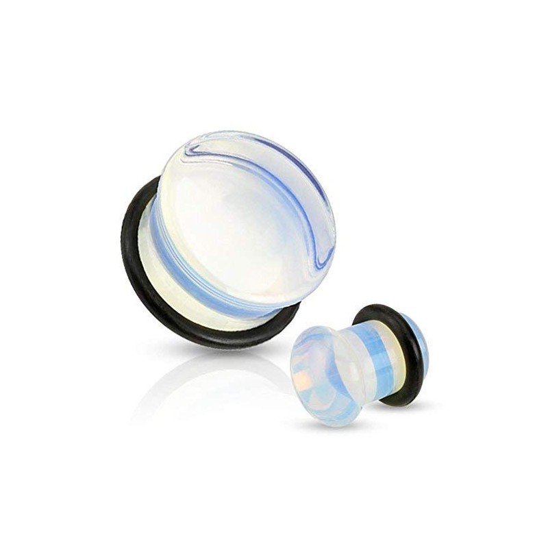 Tapsi´s Coolbodyart® Single Flared Plug Opal O Ring White 4