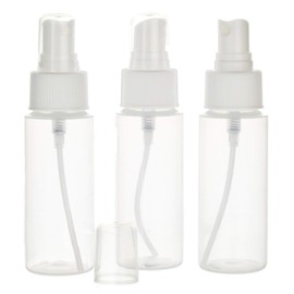 Chica and Jo 2oz Clear Plastic Spray Mist Bottles - Set of 3 - Empty Bottles with Pump Spray Cap - Travel Size 2 Ounce Made in the USA
