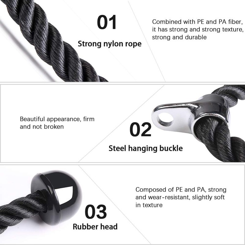 tchrules Universal Tricep Rope Pull Down - 28 Inch Heavy