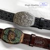 Western Floral Engraved Ornate Design Belt Buckle, Fits 1-1/2"(38mm) Belt