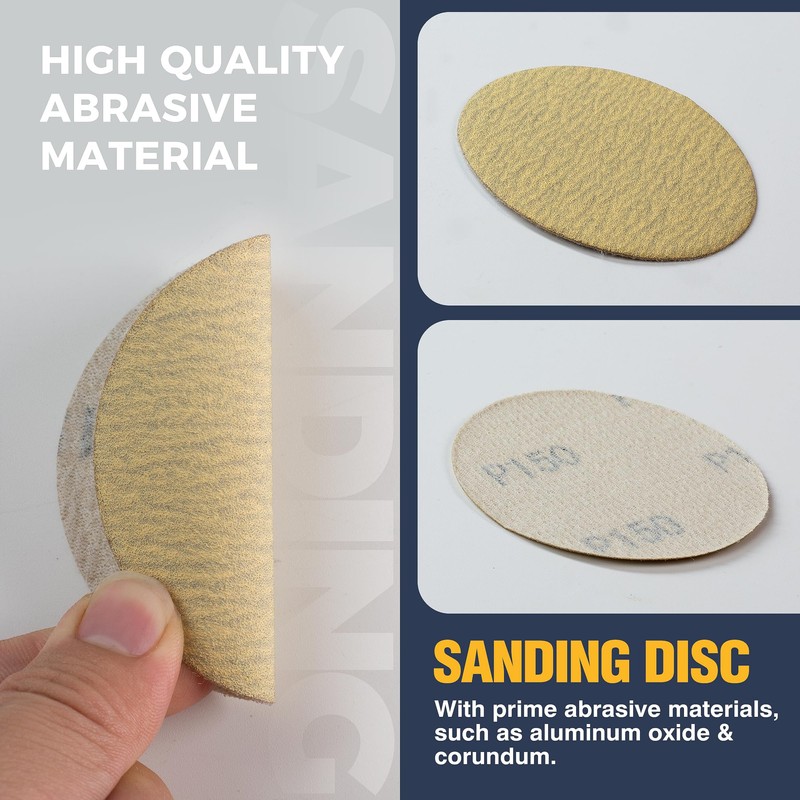 S SATC 50PCS 3 Inch Hook and Loop Sanding Disc