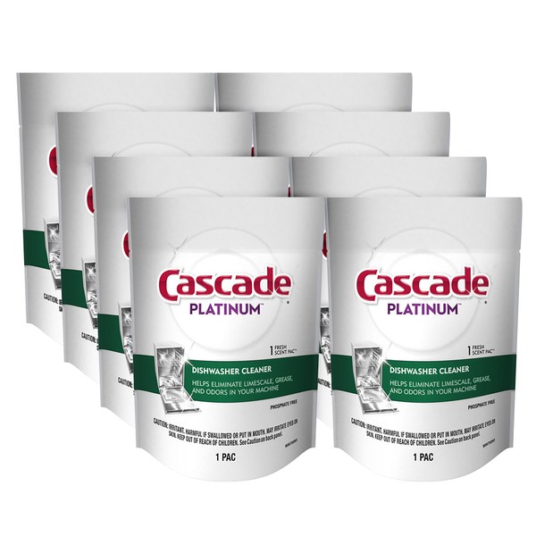Cascade Platinum Dishwasher Cleaner Pods Fresh Scent, 1 Count (8