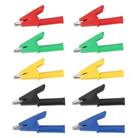 Pinzas de Cocodrilo Cocodrilo de Seguridad Clips de Prueba 10 unids / set P2002 20A 5 colores 4 mm Banana Jack Clip de Prueba de Seguridad Para Multímetro 380 V