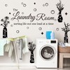 Laundry Room Wall Decal, Wash Dry Fold Repeat Flower Vase
