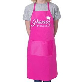 Prosecco Princess Funny BBQ Cooking Novelty Apron Pink