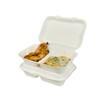 Kitchsy Disposable White Hinged Clamshell Take Out Food Containers Heavy