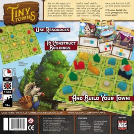 AEG Tiny Towns | Award-Winning Abstract Strategy Board Game | Plan and Construct a Thriving Town | Puzzly City Building | 1-6 Players | Ages 14+