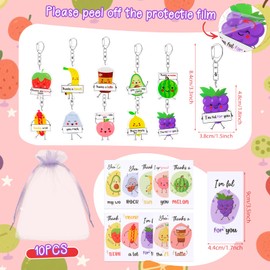 End of Year Student Gifts from Teacher Food Emotional Support Keychain Bulk,Motivational Thank You Card for Employee Appreciation CNA Week Graduation Testing Motivation Students Nurse Cowokers Gifts