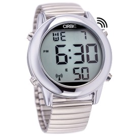 Cirbic Large, Clear English Voice Digital Talking Watch for The Blind, Visually impaired or Elderly. (Silver)