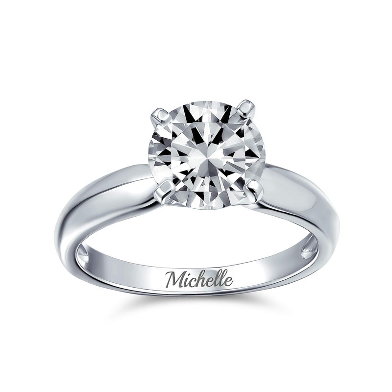Bling Jewelry Sterling Silver Classic CZ Round Solitaire Engagement Ring