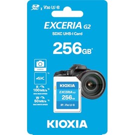 KIOXIA EXCERIA G2 SD Memory Card 256 GB, Read Speed 100 MB/s, Write Speed 50 MB/s