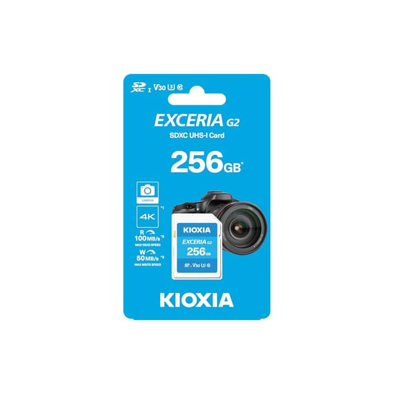 KIOXIA EXCERIA G2 SD Memory Card 256 GB, Read Speed