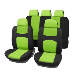 X AUTOHAUX Universal Fit Full Set Car Seat Cover Kit for Truck SUV Black Green
