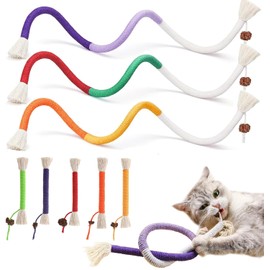 Sazhdmo Cat Rope Toy, 8 Pack Catnip Toy, Cat Teething Rope, Indoor Cat Interactive Cat Toy for Cat Teeth Cleaning, Stress Relief and Chewing