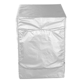 Household Universal Waterproof Sunscreen Washing Machine Dust Cover Protector Accessory(Silver Coating Washing Machine Cover M SizeFront Open)