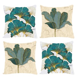 Set of 4 Decorative Throw Pillow Covers 45x45cm, Soft Cushion Covers for Sofa, Modern Square Sofa Pillow Covers, Stylish Decorative Pillows for Living Room, Bedroom