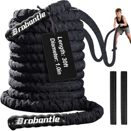 Brobantle Battle Rope 1/1.26/1.5/2 Inch Diameter,Pink 30FT/40FT/50FT Exercise Workout Ropes for Home Gym Heavy Weighted Training Rope for Working Out