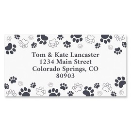 Colorful Images Paw Prints Border Return Address Mailing Labels, Personalize with Name & Addresses, Set of 144 Self Adhesive, Easy Peel Flat Label Sheets, 1⅛” x 2¼”, 1 Pet Design