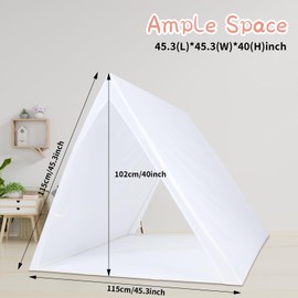 Windyun 2 Pcs Teepee Tent for Kids Sleepover Tents for Parties White Foldable Washable Teepee Child Girls Boys Indoor Outdoor Bedroom Sleepover Slumber Party Easy Assembly 45.3 x 45.3 x 40 Inches