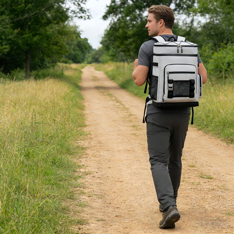 Large Waterproof Leakproof Insulated Cooler Backpack(Black)