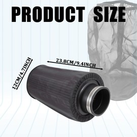 KUQUTIDY - Funda de filtro de admisión de aire frío, resistente al polvo, impermeable, para motocicleta, universal, compatible con Harley Davidson Touring, para filtro de aire de cono de alto flujo (L