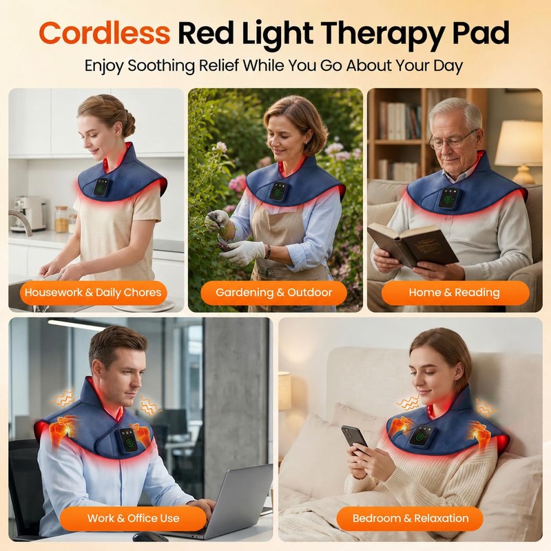 Red Light Therapy for Neck Shoulder, 122 LED 660nm&850nm Infrared