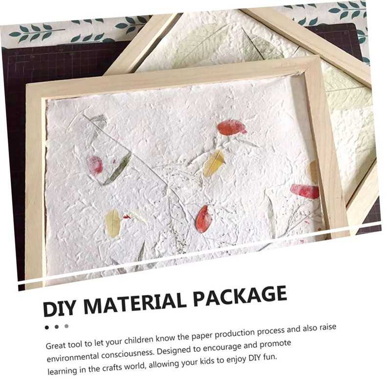 iplusmile 3pcs Wooden Paper Making Frame Kit Compact DIY Paper