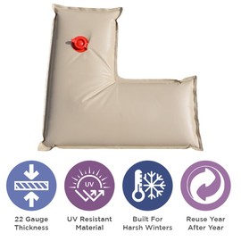 Buffalo Blizzard Tan 2 ft x 2 ft Corner Water Bag | 1 Pack | 22-Gauge Heavy-Duty Vinyl Material | Secures Winter Cover to Rectangular Swimming Pools