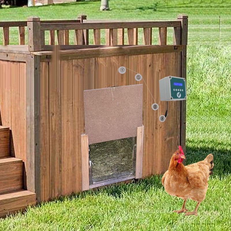 Automatic Chicken Coop Door Controller, IP44 Cage Opener Remote Control