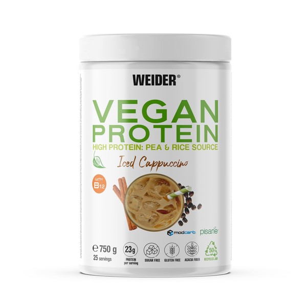 Weider Weider Vegan Protein (750g) Iced Cappuccino Flavour. 23g Protein/dose,