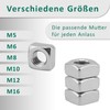 DSM Square Nuts M8 According to DIN 557, Regular Shape,