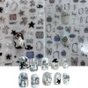 Byeolla hip embossed three-dimensional nail sticker silver pretty heart star ribbon 2-piece set, 2 pieces, type B / 별라 힙한 엠보 입체 네일 스티커실버 예쁜 하트 별 리본 2종 세트, 2개, B형