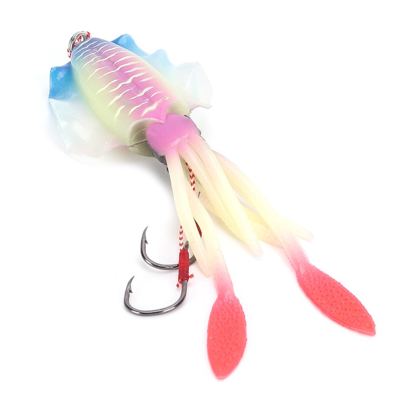 Fishing Squid Lure Octopus UV Luminous Squid Jigs with Hook