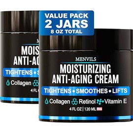 (Paquete de 2) Crema hidratante facial para hombres antienvejecimiento y antiarrugas para hombres con colgeno, retinol y vitaminas