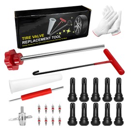 YTFRL 23 PCS Quick Tire Valve Change Tool, Tire Valve Stem Core Removal Tool with 4 TR413/ TR414 Valves, Quick Replacement Kit for Replacing Leaky Valves in Cars ATVs Trucks